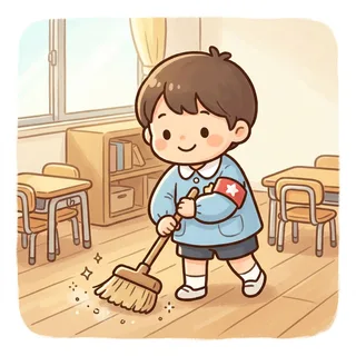 值日 (zhí rì) — On duty