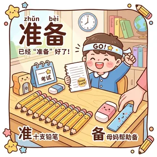 准备 (zhǔn bèi) — prepare