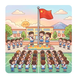 升旗礼 (shēng qí lǐ) — Flag raising ceremony