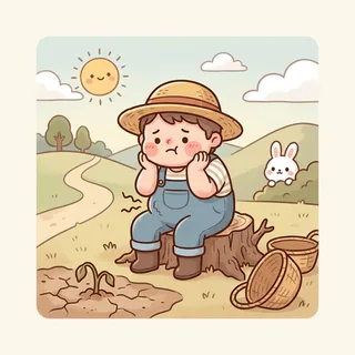 守株待兔 (shǒu zhū dài tù) — To rely on luck/chance rather than effort 