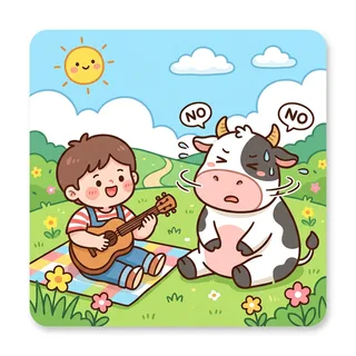 对牛弹琴 (duì niú tán qín) — cast pearls before swine