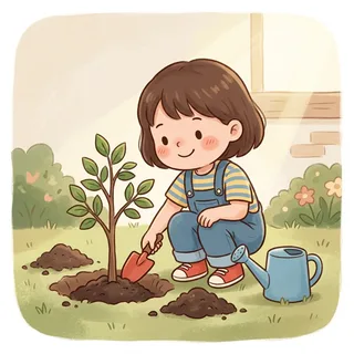 植树 (zhí shù) — plant trees