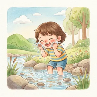 洗脸 (xǐ liǎn) — wash one's face