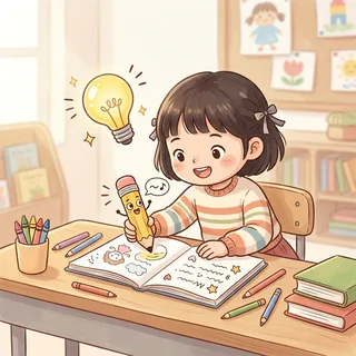 灵机一动 (líng jī yī dòng) — in a flash of inspiration