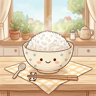 白米 (bái mǐ) — white rice