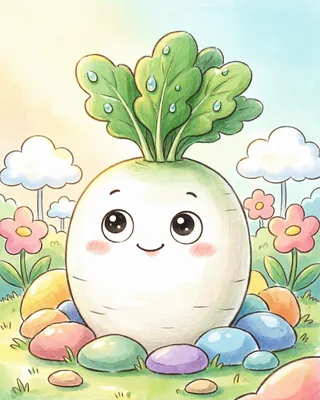 萝卜 (luó bo) — radish