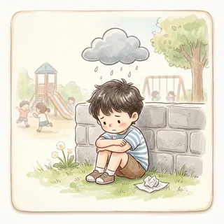 闷闷不乐 (mèn mèn bù lè) — in low spirits